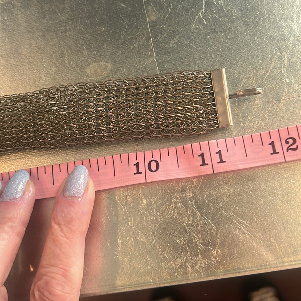 Vintage Silver Mesh choker with Green Stone - Picture 2 of 6